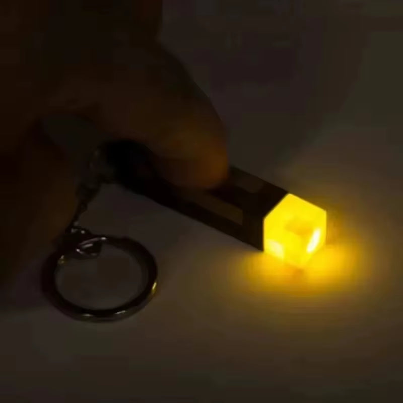 MC Game Mini Torch Flashlight LED Light USB Rechargeable Torch Keychain Backpack Pendant Gifts Miniature Ornament
